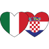 Italy Croatia Flag Heart
