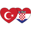 Turkey Croatia Flag Heart