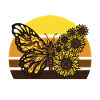 Cute Butterfly Sunflower Butterfly