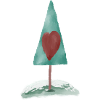 Herzbaum Wasserfarbenillustration