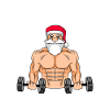 No Lift no Gift jultomten med Sixpack Bodybuilder