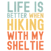 Shetland-Sheepdog Hiking dog retro