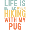 Pug Hiking dog retro