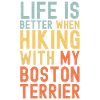 Boston-Terrier Hiking dog retro
