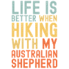 Australian-Shepherd Hiking dog retro
