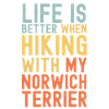 Norwich-Terrier Hiking dog retro
