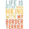Border-Terrier Hiking dog retro