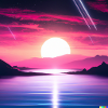 A synthwave style sunse