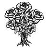 Bouquet Cartoon Gray Icon
