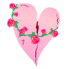 coeur roses cicatrices icône rose