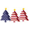 Christmas Trees America USA Flag