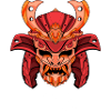 Rot oranger Samurai Print