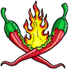 burning chilli peppers