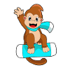 Monkey Snowboarder Snowboard