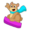 Bear Snowboarder Snowboard