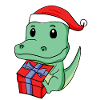 Noël Crocodile Bébé avec Cadeau
