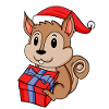 Christmas Squirrel Baby with Gift
