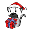 Christmas Lemur Baby with Gift