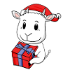 Christmas Goat Baby with Gift