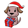 Christmas Dog Baby with Gift