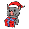 Christmas Bat Baby with Gift
