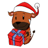 Noël Antilope Bébé avec Cadeau