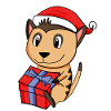 Christmas Meerkat Baby with Gift