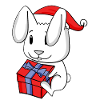 Christmas Baby with Gift - Rabbit