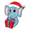 Christmas elephant with gifts