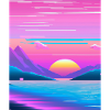 Vaporwave Sun Synthwave Sunset