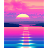 Vaporwave Sun Synthwave Sunset