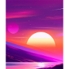 Vaporwave Sun Synthwave Sunset