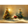 Aquarelle Arbres de Noël