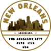 Golden New Orleans Skyline Stamp