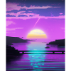Vaporwave Sun Synthwave Sunset