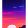 Vaporwave Sun Synthwave Sunset