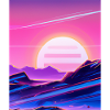 Vaporwave Sun Synthwave Sunset