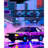 Vaporwave Aesthetic Synthwave Car