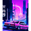 Vaporwave Aesthetic Synthwave Car