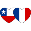 Chile France Flag Heart