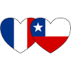 France Chile Flag Heart