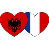 Albania France Flag Heart