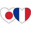 Japan France Flag Heart