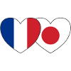 France Japan Flag Heart