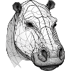 Nilpferd simples Design
