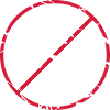 Strikethrough sign Stop round