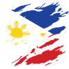Philippines - drapeau national, rayures, fissures