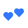 2 Herzen blau