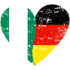 Nigeria Germany Flag Heart
