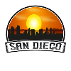 San Diego California Usa Skyline Vintage Sunset Tr
